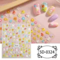 Adesivi per nail art in rilievo 5D simpatici animali cartoni animati fiori manicure - 5D-0324