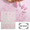 Adesivi per nail art in rilievo 5D cuore rosa fiocco cupido per decorazione unghie set - 5D-0325