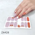 Detailed close-up shot of cute cartoon bear nail wrap stickers applied on hand and sheet. - Z/A-0428