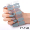 Autocollants d'ongles unicolores et pailletés pour femmes, bandes de manucure faciles. - ZE-0532 / Paillettes grises