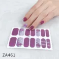 Purple leopard print nail art stickers set, easy to apply DIY manicure wraps for women and girls. - Z/A-0461