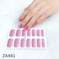 Pink silver glitter gradient nail wraps detail shot showcasing glossy finish and sparkling effect. - Z/A-0481