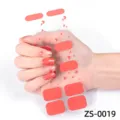 Tiras de Esmalte de Uñas Corazón Rosa Coral Autoadhesivas 20 Puntas Pegatinas Gel - Corazón Color Sólido(ZS-0019)
