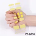 Lemon pattern nail wraps 20 tips gel nail stickers adhesive manicure strips for women - Yellow Lemon(ZS-0030)