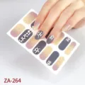 Pegatinas de uñas con estampado de leopardo degradado, elegantes pegatinas grises y rosas - Z/A264