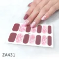 Set de pegatinas de uñas de mármol rosa y color sólido para una manicura fácil. - Z/A431