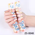 Colorful polka dot nail polish wraps 20 tips self-adhesive manicure stickers for women - Polka Dot Streamline(ZS-0048)