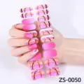 Pink glitter gradient nail wraps, 20 tips adhesive nail stickers for manicure art design. - Pink Gradient(ZS-0050)