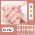 French gradient pink and glitter nail sticker wraps variant, stylish DIY manicure design. - Pink Gradient Style (ZE-0827)