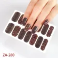 Leopard print nail wraps glitter sticker set beauty manicure fashion accessories ZA-280 - Z/A280