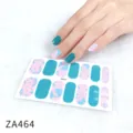 Blue pink splatter nail wrap sticker ZA464, trendy manicure sticker variant for daily wear. - Z/A464