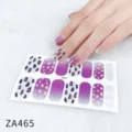 Gradient purple leopard print nail stickers with dazzling glitter finish, easy application variant style. - Z/A465