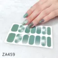 Green gradient marble nail stickers press on nails elegant fingertip manicure art decor style - Z/A459