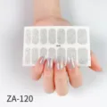 Silver glitter nail wraps sticker set for stylish manicure art decoration and easy daily use. - Z/A120