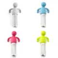 Cute silicone human shaped tea infuser and stainless steel loose leaf tea strainer set. - Fine Mesh / Gray
