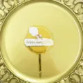 Acrylic happy anniversary cake topper gold party dessert decoration detail closeup view - Flower Gold Anniversary