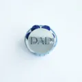 Topper per cupcake Festa del Papà specchio argento design DAD con pirottino blu e mirtilli - Marcato DAD argento