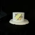 Bellissima decorazione torta in acrilico dorato Happy Father's Day per festa del papà. - Stile C acrilico dorato