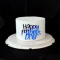 Decorazione torta acrilico Festa del Papà, topper torta specchio blu Happy Father's Day. - Stile C acrilico blu reale