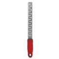 Stainless steel kitchen cheese grater zester tool with red ergonomic handle for daily cooking. - Style 1