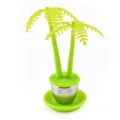 Infuseur à thé palmier en silicone et acier inoxydable filtre feuilles vert accessoire - Vert Style 2