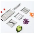 Rallador de verduras multifuncional de acero inoxidable 4 en 1 para cocina y patatas - Herramienta 4 en 1 con mango tubular (estilo A)