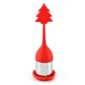 Infuseur à thé en silicone rouge sapin de Noël avec filtre en acier inoxydable pour thé en vrac. - Style 2 / Rouge