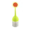 Infuseur à thé créatif en acier inoxydable avec poignée en silicone, filtre fin pour thé. - Pastèque