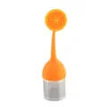 Infuseur à thé en silicone et acier inoxydable avec poignée tranche d'orange pour vrac - Orange