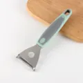 Stainless steel kitchen fruit peeler with ergonomic green grey handle for home cooking - Triangular Grater with Holes 2