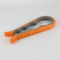 Ouvre-boite et ouvre-bouteille multifonctionnel 4-en-1 pour cuisine ergonomique pratique - Orange