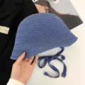 Japanische handgemachte geflochtene Eimerhut Damen, atmungsaktiver Sommer Sonnenschutz Hut. - Verstellbar (56-58cm) / Blau