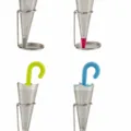 Stainless steel umbrella tea infuser strainer with stand colorful variant sets options - Fine Mesh / Light Gray