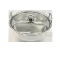 304 Stainless Steel Divided Hot Pot with Glass Lid, Dual Flavor Cooking Pot Variant - Vertical Handles / 20cm