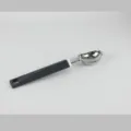 Stainless steel ice cream scoop with non-slip dark grey handle, durable kitchen tool - Ice Cream Scoops