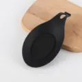 Black silicone spoon rest kitchen utensil holder heat resistant spatula rest pad for stove top - Spoon Rest