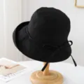 Chapeau bob uni noir classique pour femmes, coiffure décontractée élégante de printemps. - M (56-58cm) / Noir classique