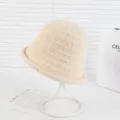 Μπεζ πλεκτό καπέλο bucket για γυναίκες, ζεστό χειμωνιάτικο σκουφάκι μόδας, casual στιλ. - M (56-58cm) / XT2543 Μπεζ