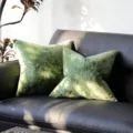 Green velvet throw pillow cover for living room sofa, soft and comfortable home decor cushion - Grass Green Crushed Velvet Cushion Cover 1pc