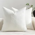 Federa per cuscino bianca trapuntata con foglie di ginkgo, elegante rivestimento in velluto - 30*50cm Senza Imbottitura / Federa per cuscino foglia di ginkgo bianca