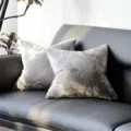 Grey velvet throw pillow covers set of two for modern sofa living room decoration cushion case. - Light Gray Ice Flower Cushion Cover 1pc