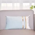 Fodera cuscino velluto righe oro bicolore moderno divano cuscino lombare morbido decoro casa - Doppia fila di lingotti d'oro 30*50 (senza imbottitura) / Azzurro