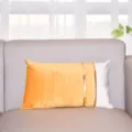 Velvet lumbar pillow cover detail view, yellow and white spliced design with chic gold stripes. - Double Row Gold Bars 30*50 (Insert Not Included) / Orange