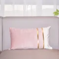 Federa per cuscino moderna in velluto con strisce dorate rosa e bianco divano letto - Doppia fila di lingotti d'oro 30*50 (senza imbottitura) / Rosa