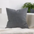 Fodera per cuscino a quadretti nero e bianco, classica federa per divano per decorazioni. - Nero