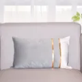 Fodera per cuscino in velluto moderna con strisce dorate bicolore per divano casa - Doppia fila di lingotti d'oro 30*50 (senza imbottitura) / Grigio chiaro