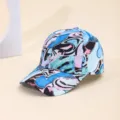 Blue pink tie dye graffiti baseball cap gradient sun protection hat for men women - Light Green & Blue Peking Opera Graffiti