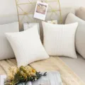 Federa per cuscino 55x55 cm senza imbottitura / Trama a chicco di mais - bianco