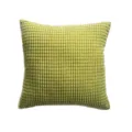 Nordic corduroy square throw pillow cover, minimalist modern sofa cushion case for home decor - Yellow-Green Corn Grain Texture