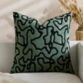 Fodera per cuscino astratta retro verde e nera, elegante federa per cuscino in velluto. - Stile Quadrato 1 (Senza Anima) / 45*45mm